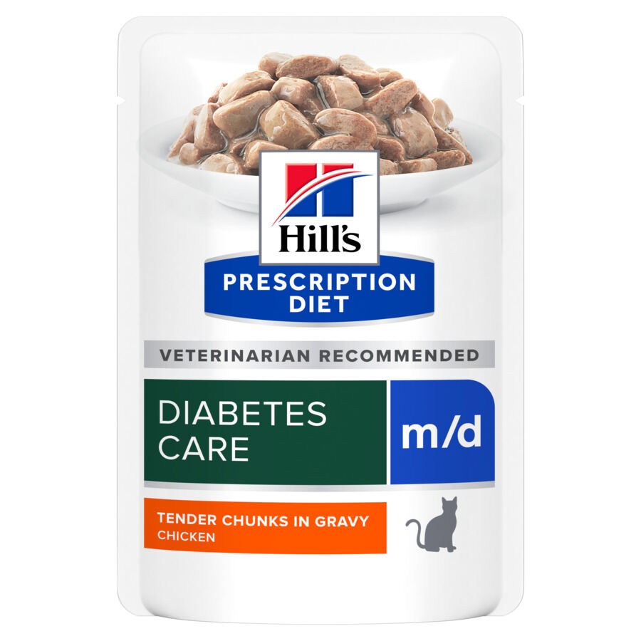 12 sobres x 85 g Hill's Prescription Diet Diabetes Care m/d Pollo Sobre en Salsa para gatos, , large Imagen numero 2